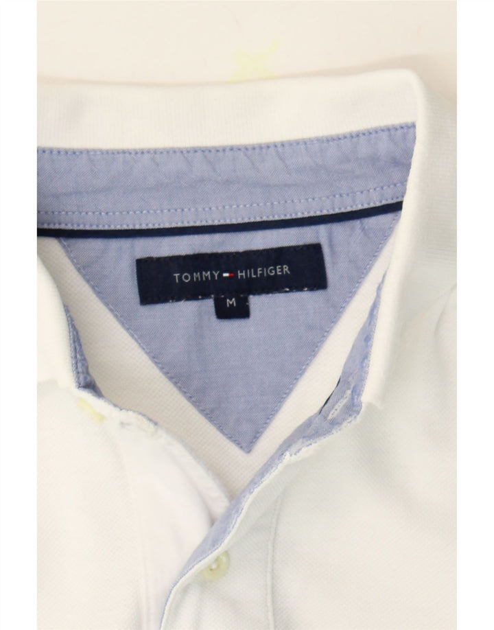 TOMMY HILFIGER Mens Polo Shirt Medium White Cotton Vintage Tommy Hilfiger and Second-Hand Tommy Hilfiger from Messina Hembry 