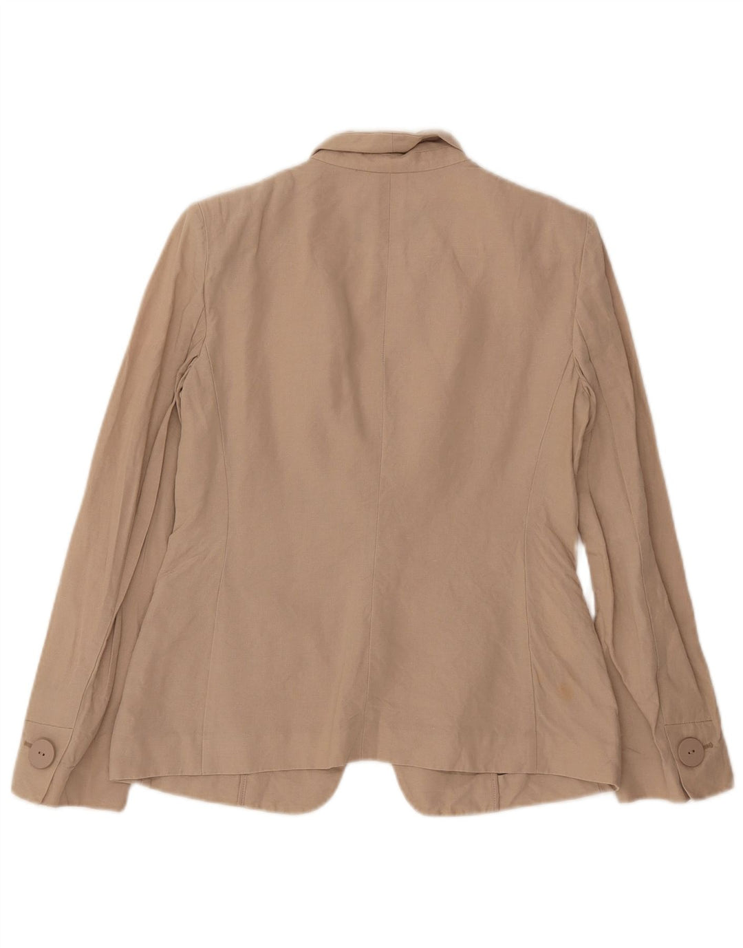 Armani Damen 1-Knopf-Blazerjacke UK 10 Small Beige Baumwolle