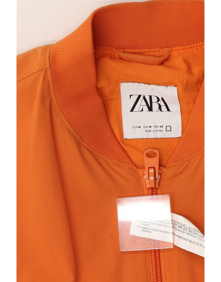 Zara Herren Bomberjacke UK 38 Medium Orange Nylon