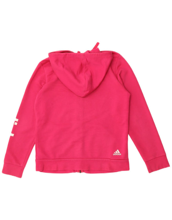 Adidas Damen Graphic Zip Hoodie Pullover UK 16/18 Große rosa Baumwolle