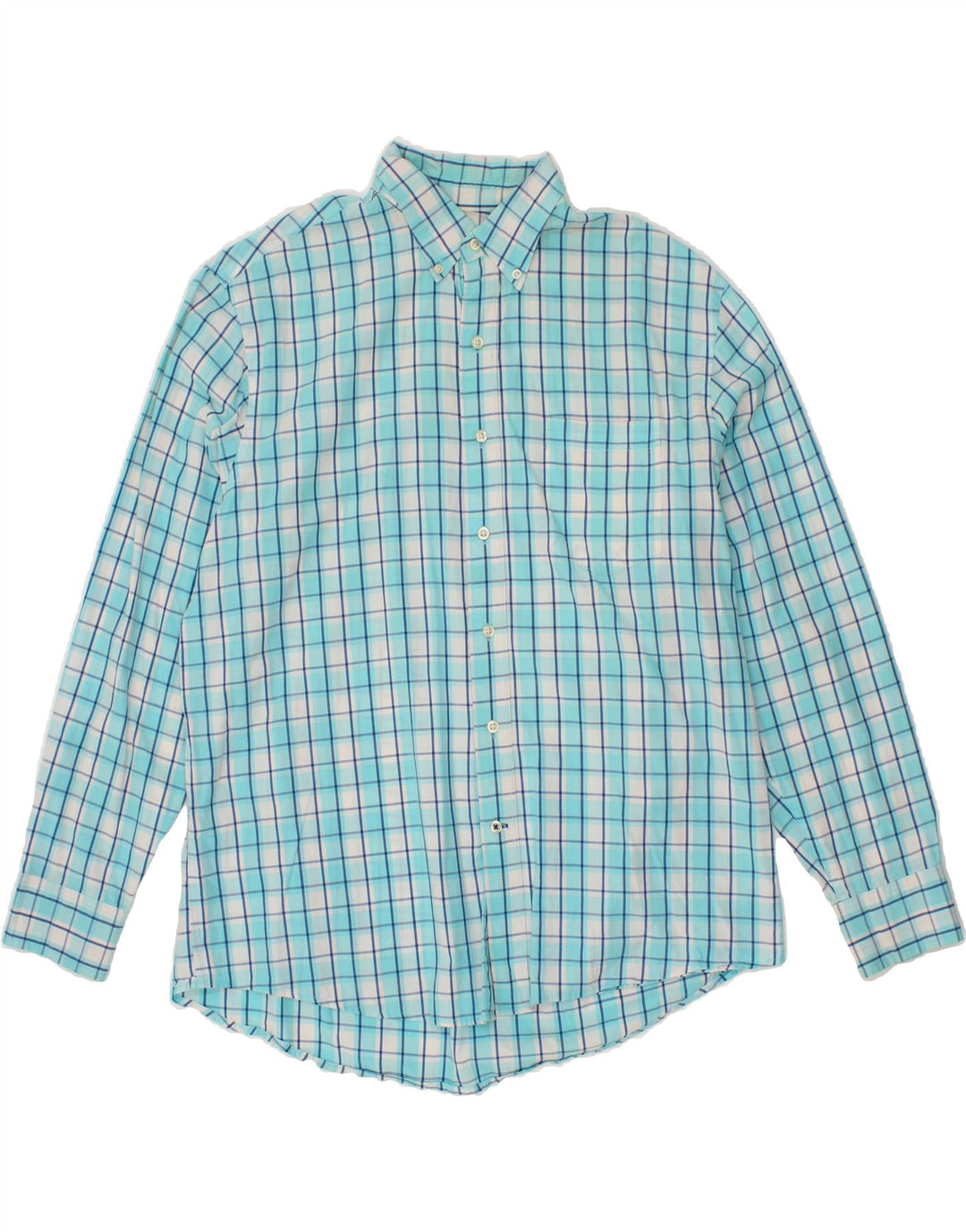 IZOD Mens Shirt Large Blue Check Cotton Vintage Izod and Second-Hand Izod from Messina Hembry 
