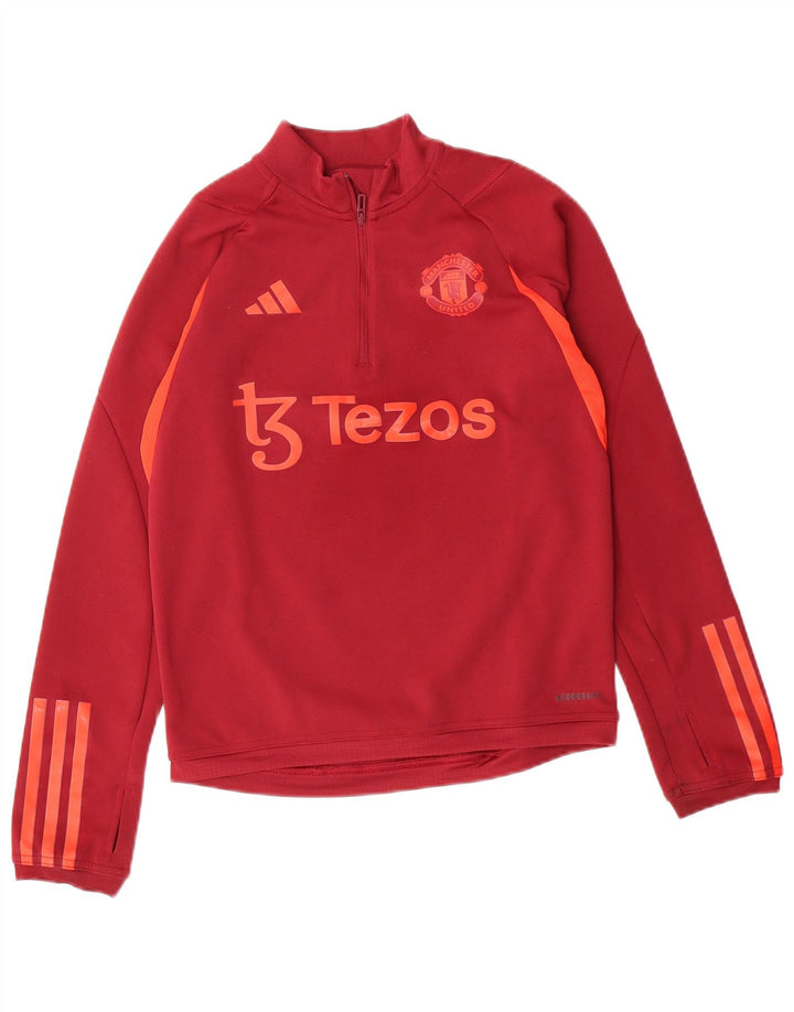ADIDAS Boys Graphic Pullover Tracksuit Top 11-12 Years Burgundy