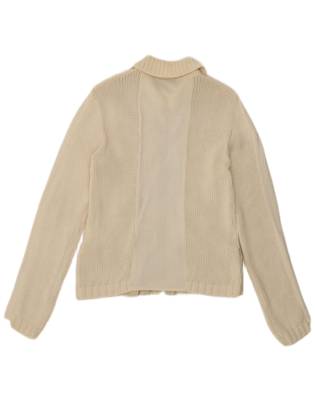 Pinko Damen-Cardigan-Pullover UK 14 Mittelweiße Baumwolle