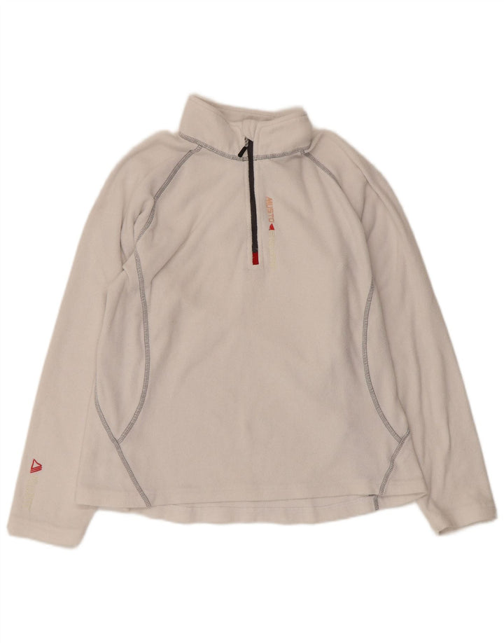 Musto Damen-Fleecepullover mit Reißverschluss am Hals, UK 14, Größe L, Weiß, Polyester