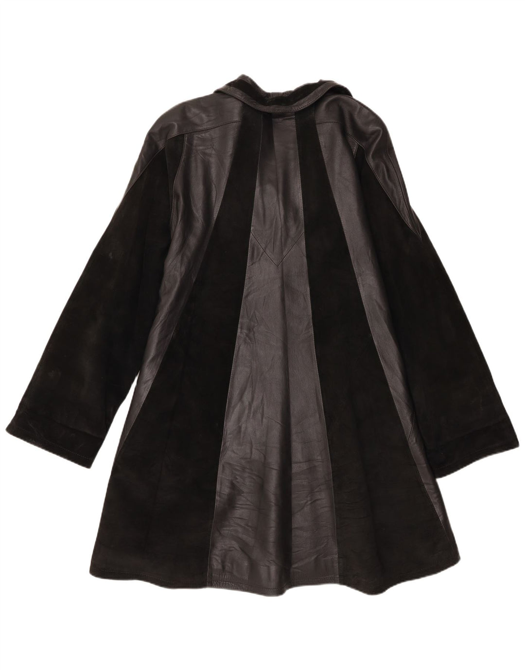 Adarcrea Damen Ledermantel EU 48 2XL Schwarzes Colourblock-Leder