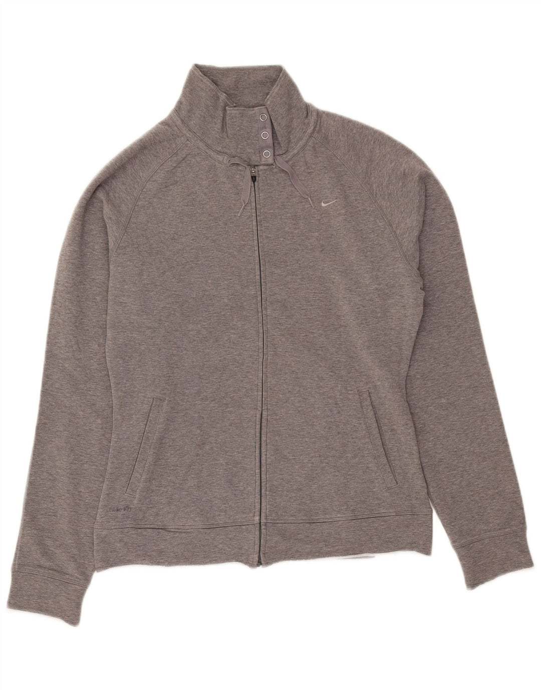 NIKE Womens Tracksuit Top Jacket UK 10/12 Medium Grey Cotton