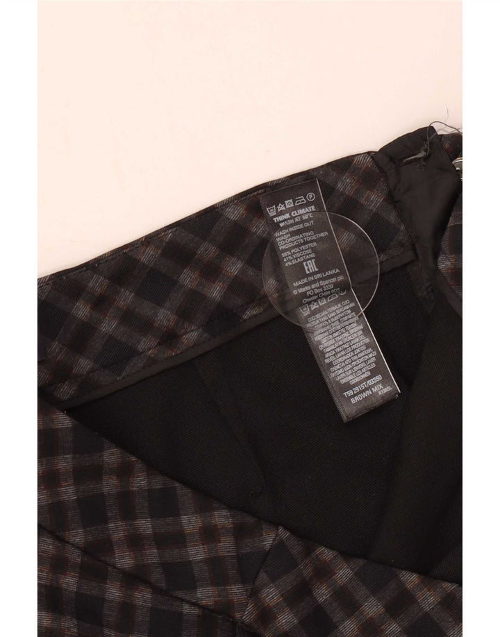 Marks & Spencer Damen Freizeithose UK 12 Medium W30 L29 Braun kariert