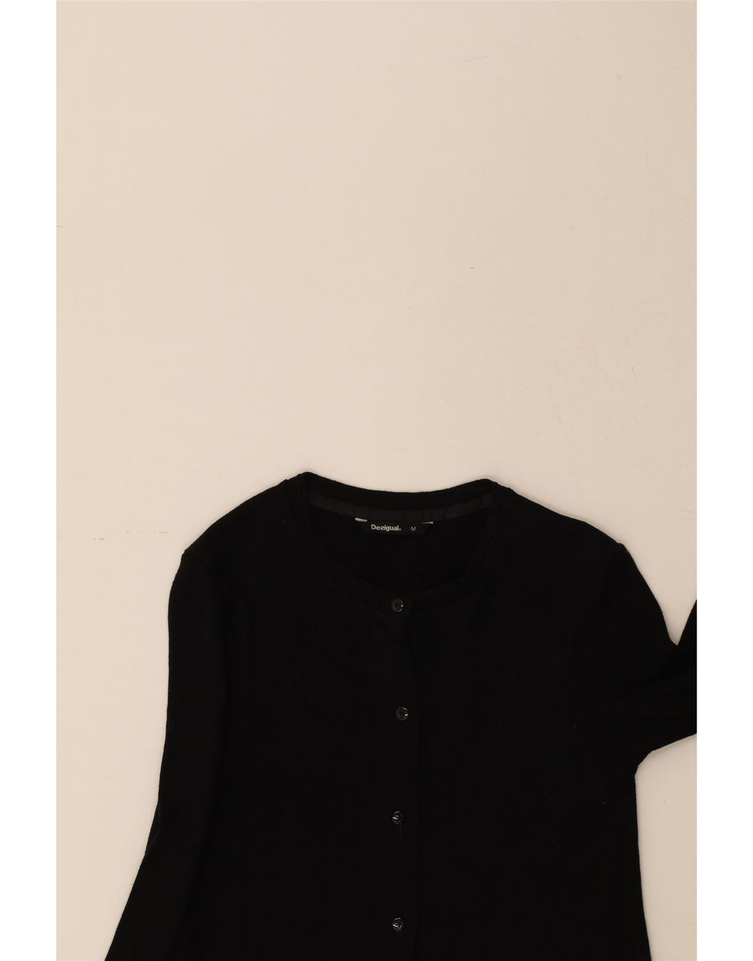 DESIGUAL Womens Cardigan Sweater UK 12 Medium Black Colourblock Polyester Vintage Desigual and Second-Hand Desigual from Messina Hembry 