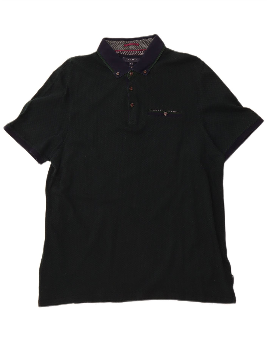 Ted Baker Herren-Poloshirt, Größe 6 2XL, grüne Argyle/Diamant-Baumwolle