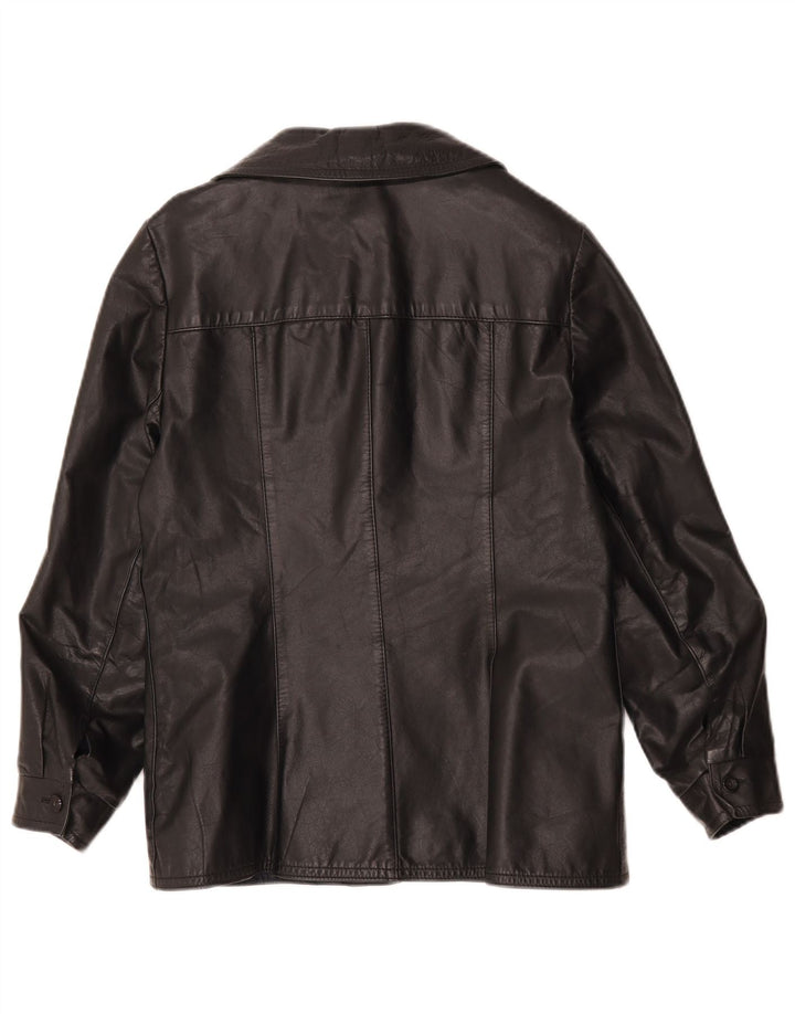 Vintage Damen Lederjacke IT 44 Mittelschwarzes Leder