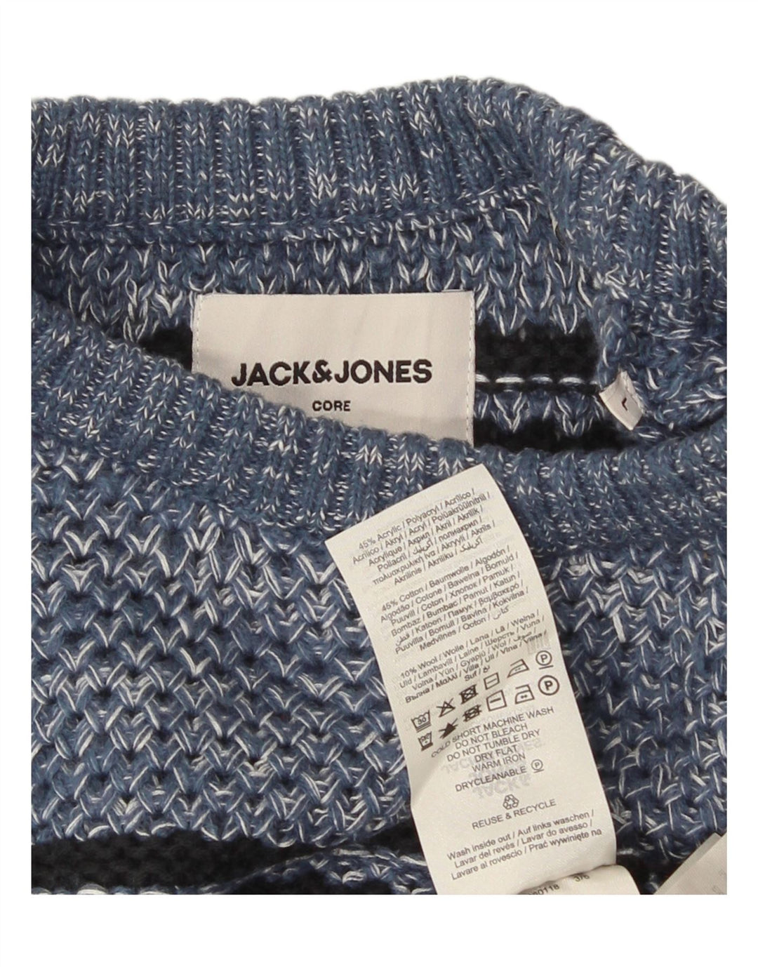 Jack & Jones Herren-Pullover mit Rundhalsausschnitt, groß, blau gestreift, Acryl