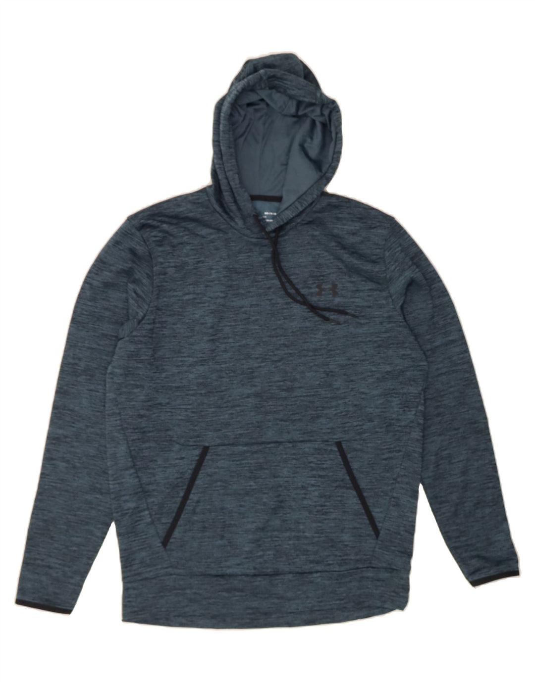 UNDER ARMOUR Mens Cold Gear Hoodie Jumper Medium Blue Flecked Polyester Vintage Under Armour and Second-Hand Under Armour from Messina Hembry 