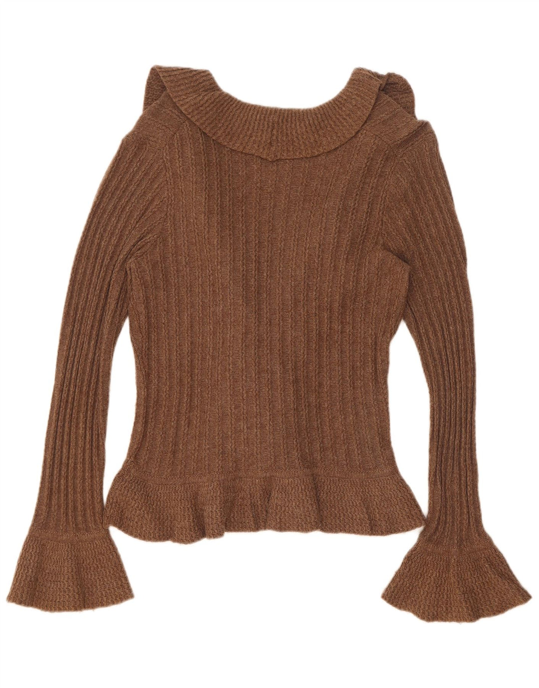 Marks & Spencer Damen-Cardigan-Pullover UK 12 Mittelbraune Baumwolle