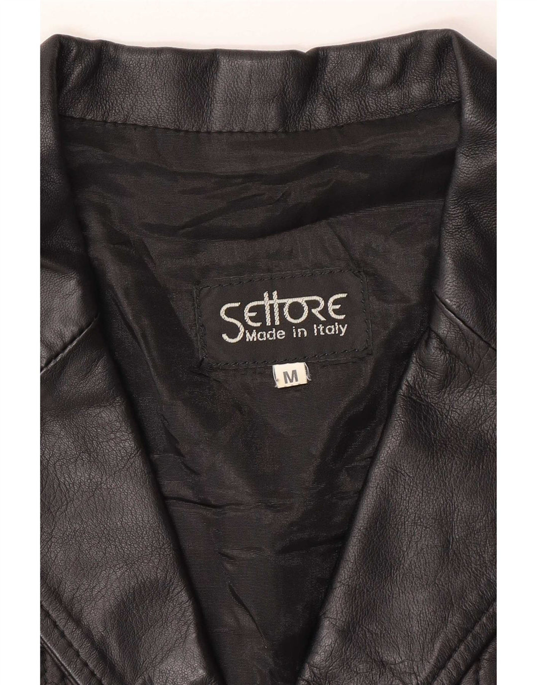 Settore Damen-Blazerjacke aus Leder mit 3 Knöpfen, Größe UK 12, Mittelschwarz