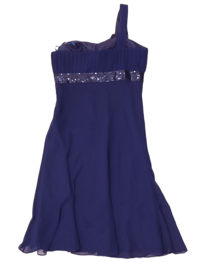 Debut One-Shoulder-Kleid für Damen, UK 12, Mittelblau, Polyester