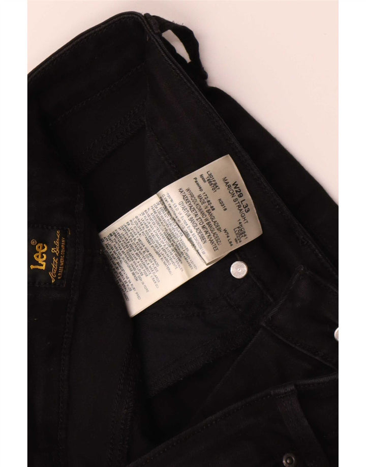 Lee Damen Marion Straight Jeans W29 L28 Schwarze Baumwolle
