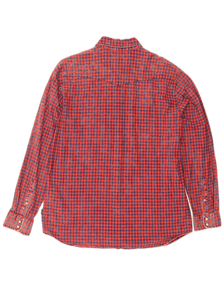 Jack & Jones Herren-Flanellhemd XL aus roter Gingham-Baumwolle