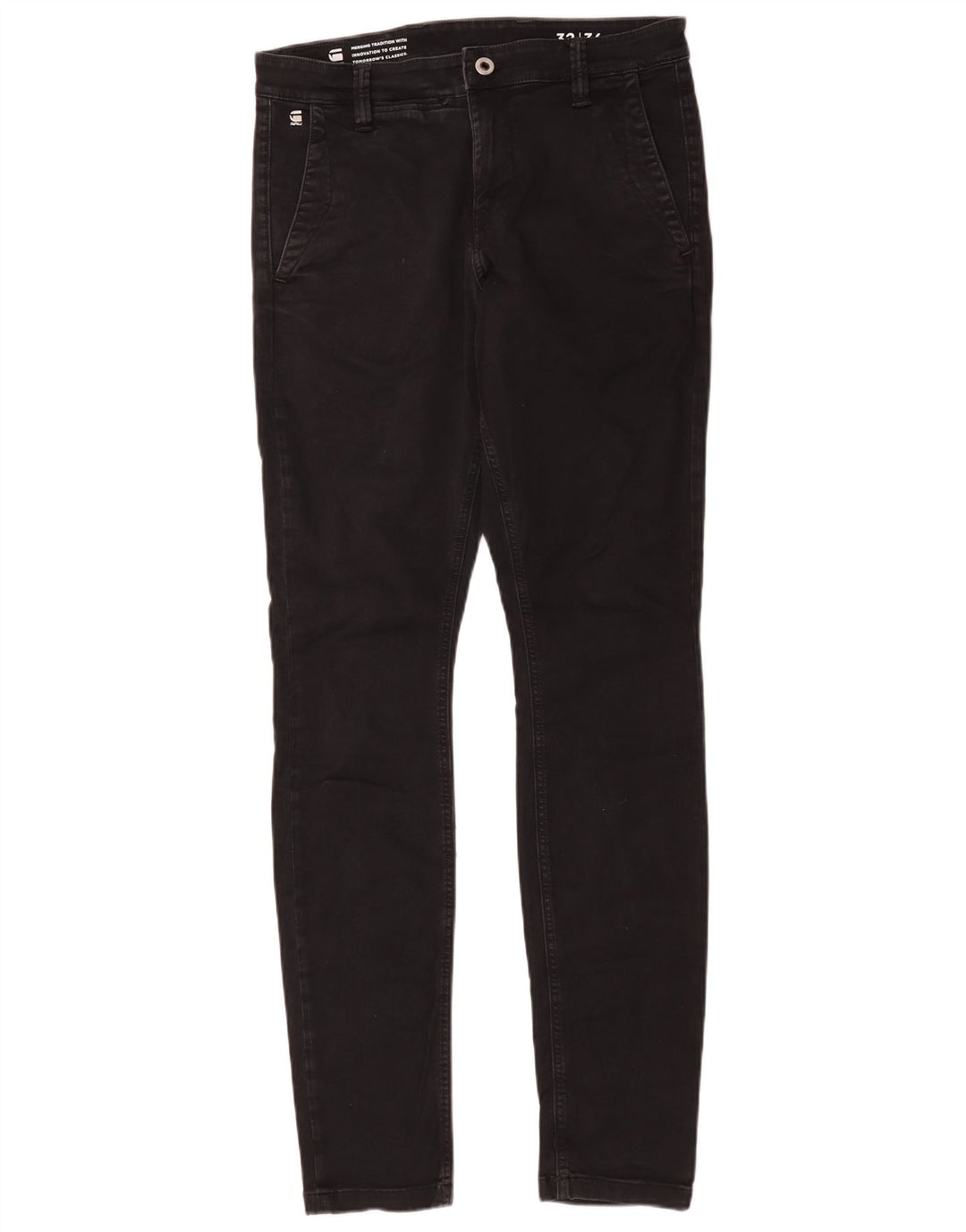 G-Star Herren Slim Jeans W32 L36 Schwarze Baumwolle