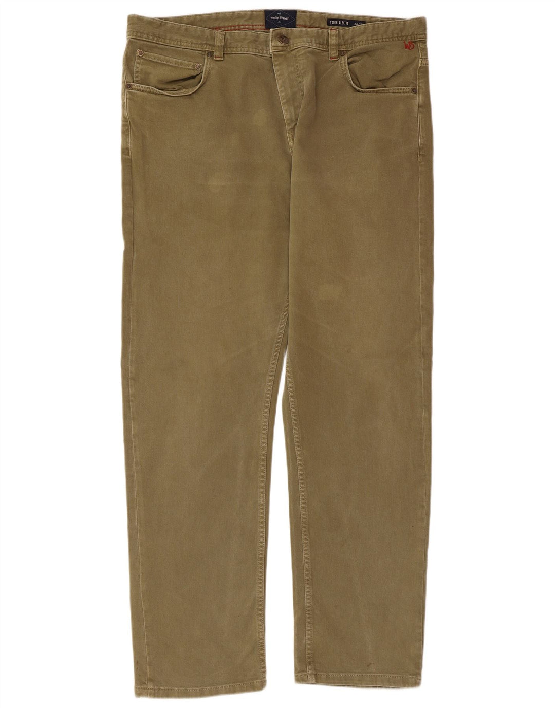 WHITE STUFF Herren Straight Jeans W38 L32 Khaki Baumwolle