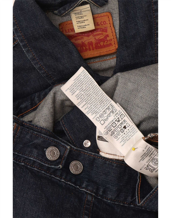 Levi's Damen Crop Denim Jacke UK 12 Medium Navy Blue Baumwolle