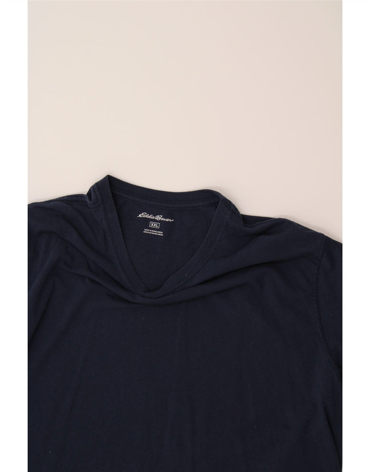 EDDIE BAUER Mens T-Shirt Top 2XL Navy Blue Cotton Vintage Eddie Bauer and Second-Hand Eddie Bauer from Messina Hembry 