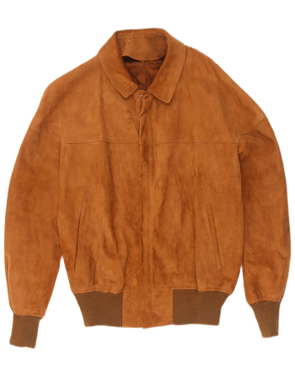 Maren Herren Wildleder Bomberjacke IT 50 Large Beige Leder