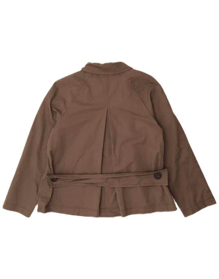 Zara Damen Kurzer Trenchcoat UK 18 XL Graue Baumwolle