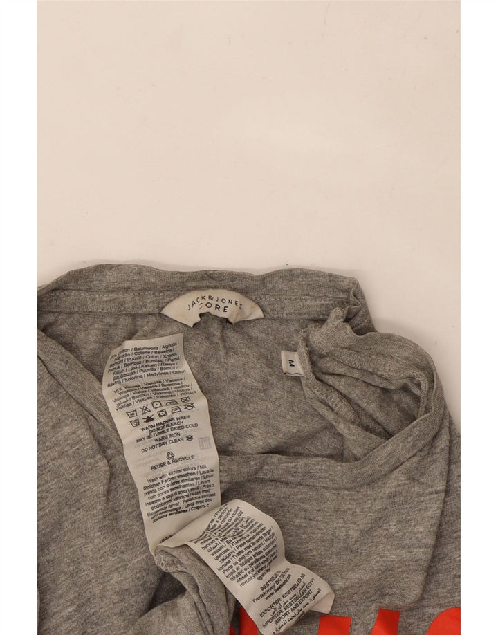 JACK & JONES Herren-T-Shirt mit Grafik, mittelgraue Baumwolle
