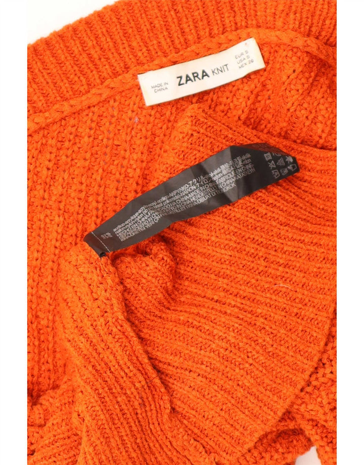 Zara Damen-Pullover, übergroß, One-Shoulder-Pullover, Gr. 10, Größe S, Orange