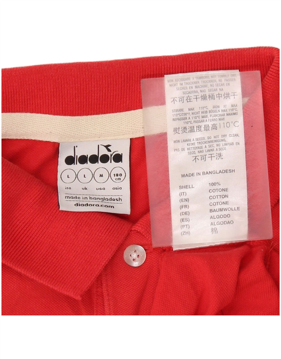 Diadora Herren-Poloshirt, große rote Baumwolle