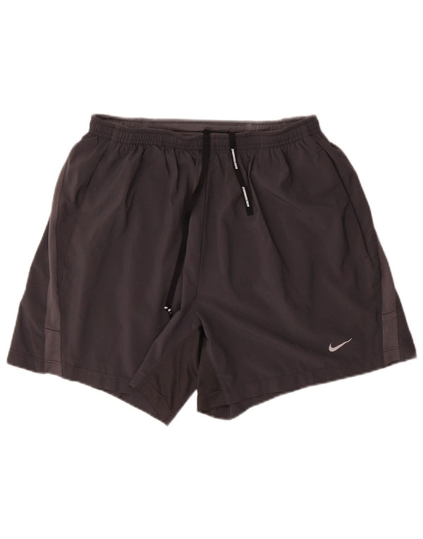 Nike Herren-Sportshorts aus mittelgrauem Polyester