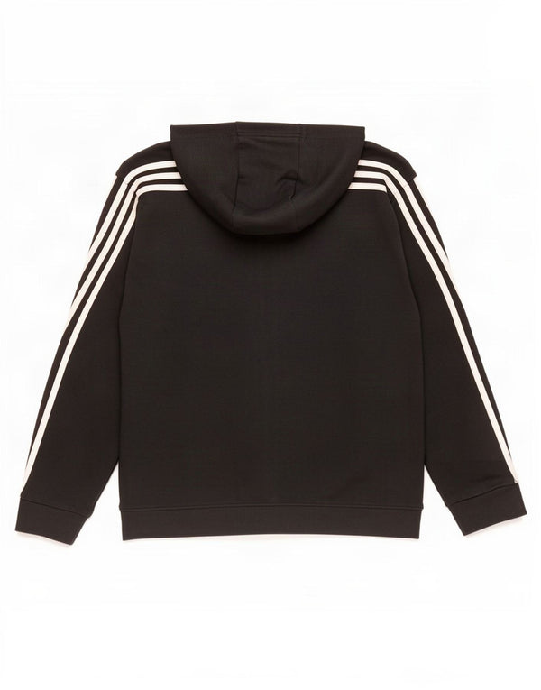 Adidas Jungen Kapuzenpullover mit Reißverschluss, 14–15 Jahre, schwarze Baumwolle