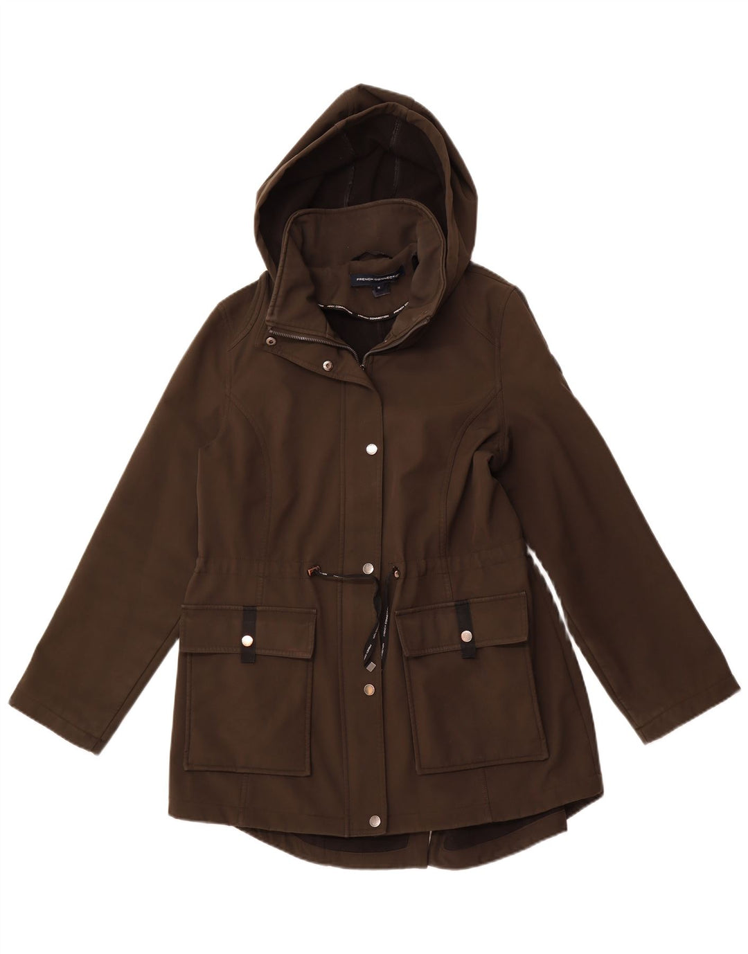 FRENCH CONNECTION Damen-Parkajacke mit Kapuze, UK 12, mittleres Khaki, Polyester