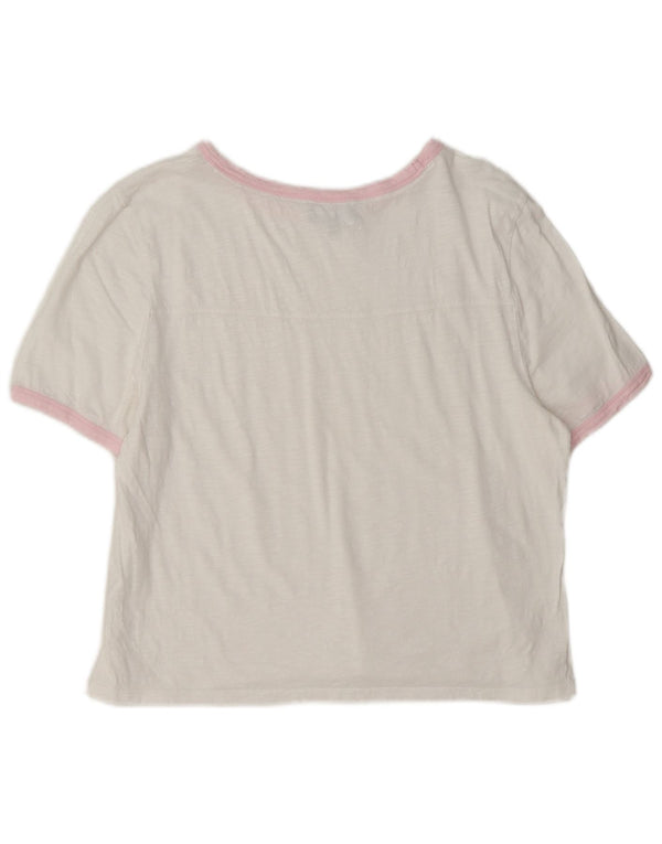 ME+EM Damen-T-Shirt-Oberteil, UK-Größe 44, Größe L, Weiß, Colourblock-Baumwolle
