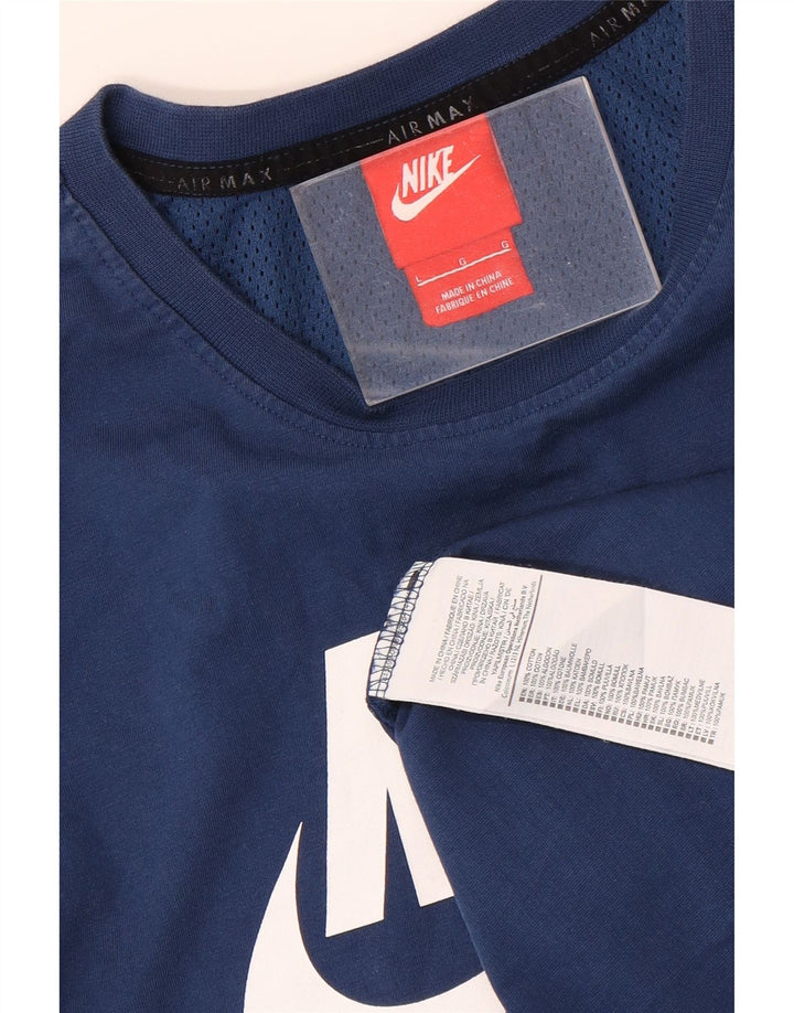 NIKE Herren-T-Shirt mit Grafik, groß, aus blauer Baumwolle