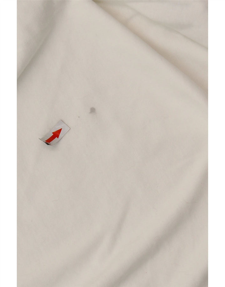 ADIDAS Damen Übergroßes T-Shirt Top UK 8 Small Weiße Baumwolle