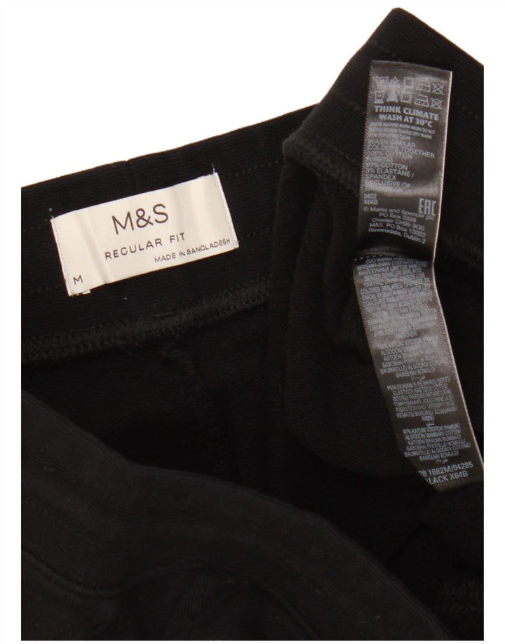 MARKS & SPENCER Herren-Sportshorts mit normaler Passform, mittelschwarze Baumwolle