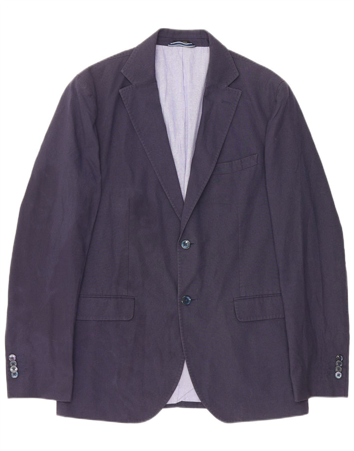 Massimo Dutti Herren-Blazer mit 2 Knöpfen, EU 52, groß, marineblau mit Hahnentrittmuster