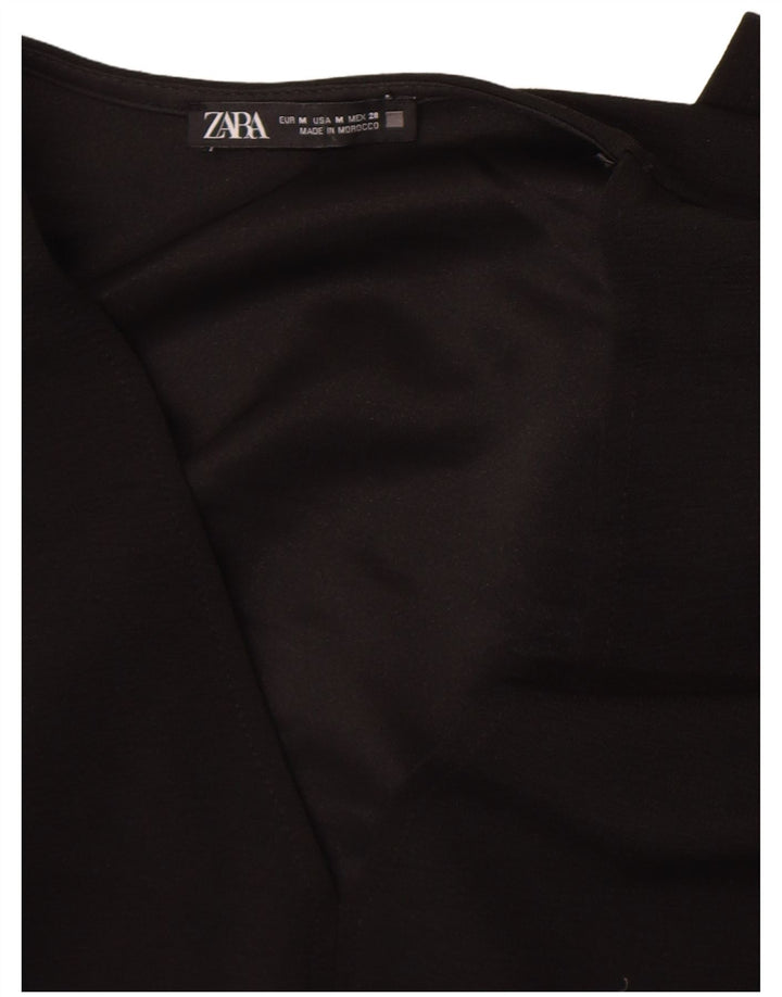 Zara Damen Langarm-Etuikleid UK 14 Mittelschwarz