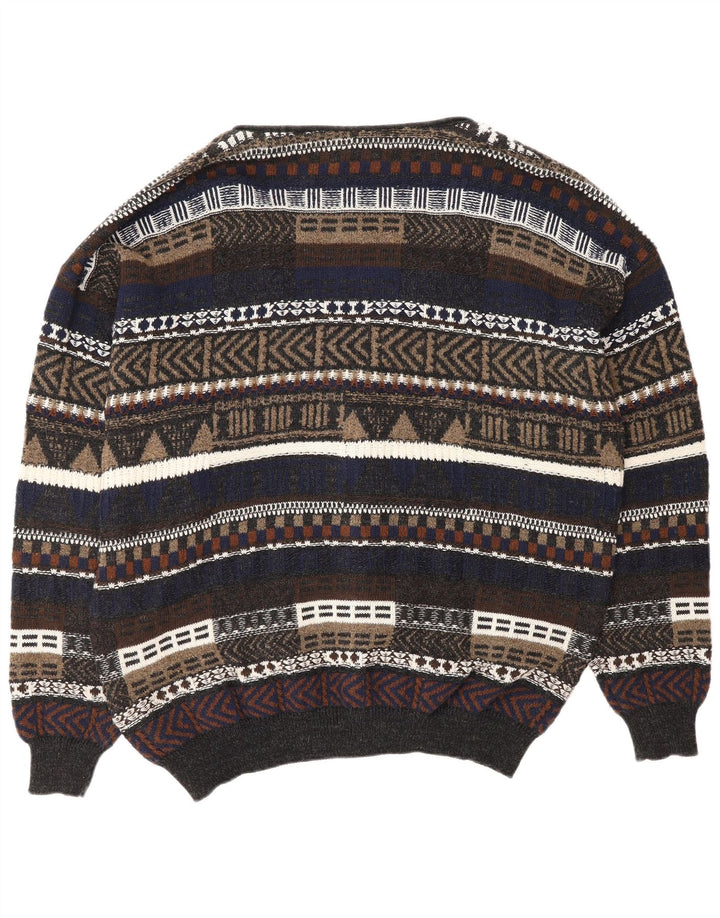 ALLISON WINGATE Herren-Cardigan-Pullover IT 56 2XL Mehrfarbig Fair Isle