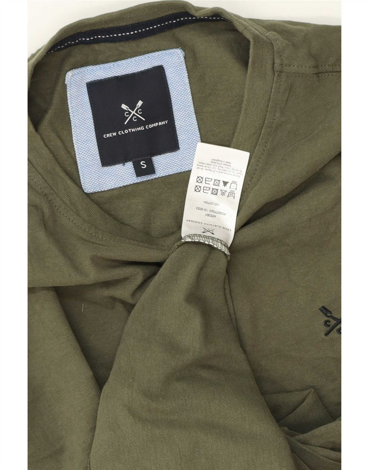 Crew Clothing Herren T-Shirt Top Small Khaki Baumwolle