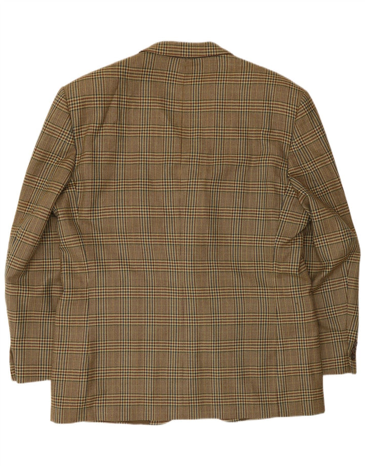 Vintage Herren 2-Knopf-Blazerjacke UK 40 Large Beige Houndstooth