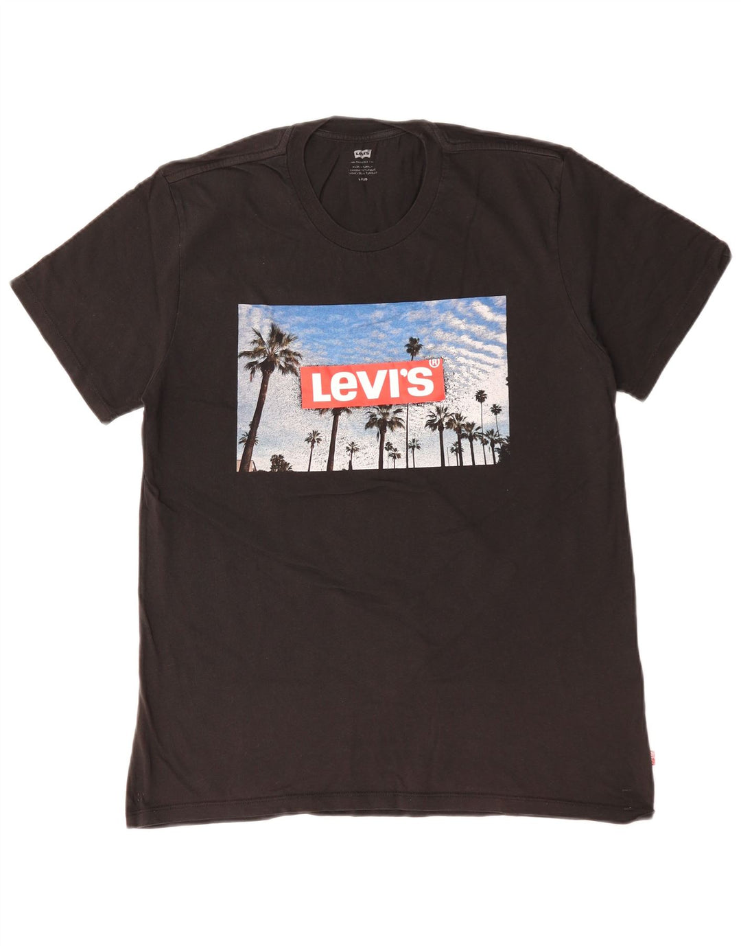 Levi's Herren-T-Shirt mit Grafik, Größe L, aus schwarzer Baumwolle