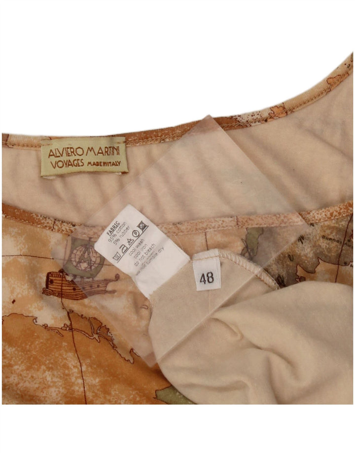 ALVIERO MARTINI Damen Voyages Crop Vest Top IT 48 XL Beige Geometrisch