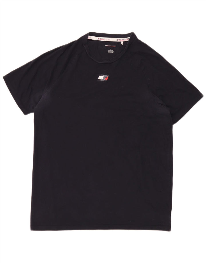 Tommy Hilfiger Herren-T-Shirt-Oberteil aus Baumwolle in mittlerem Marineblau