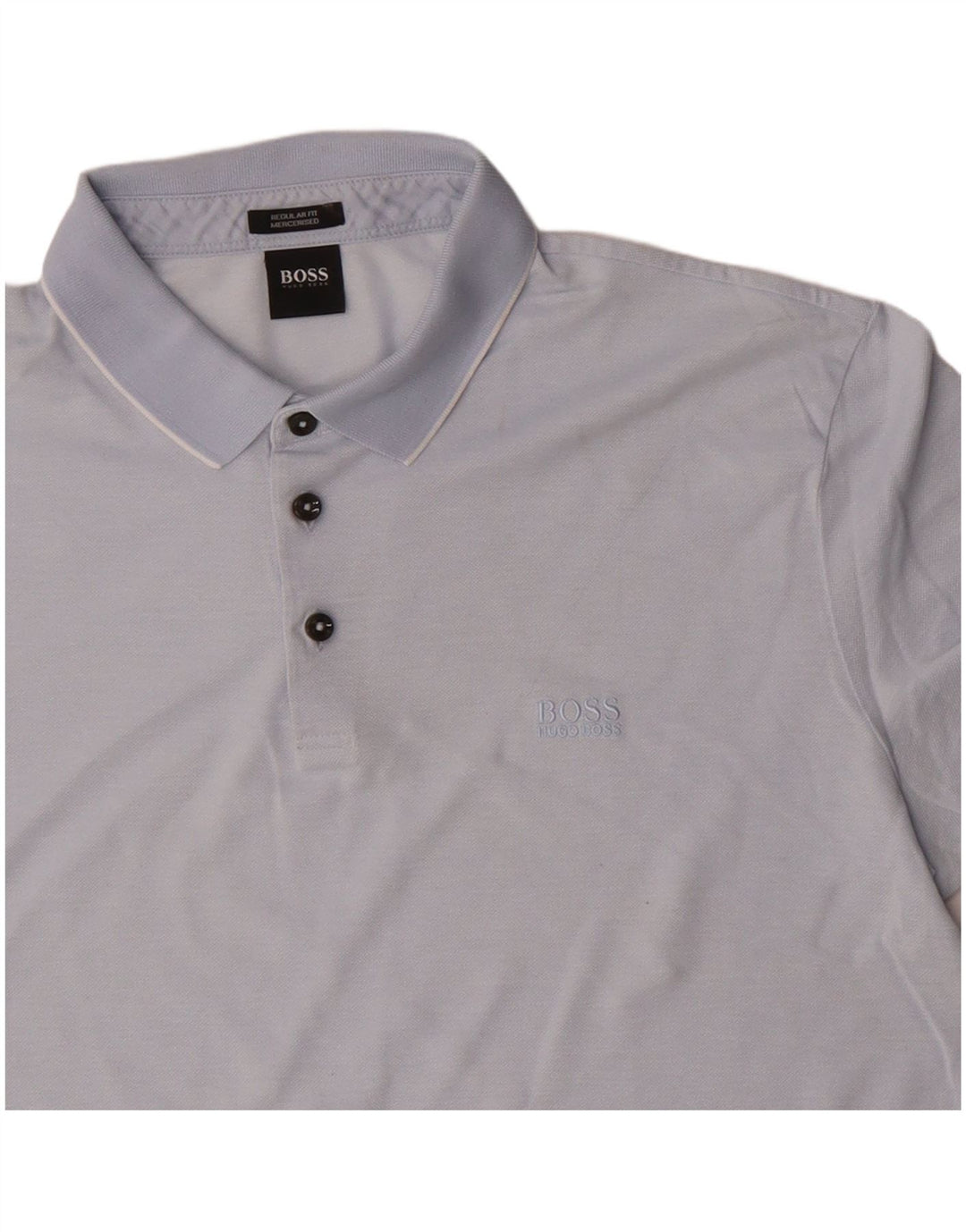 Hugo Boss Herren-Poloshirt mit normaler Passform, große blaue Baumwolle