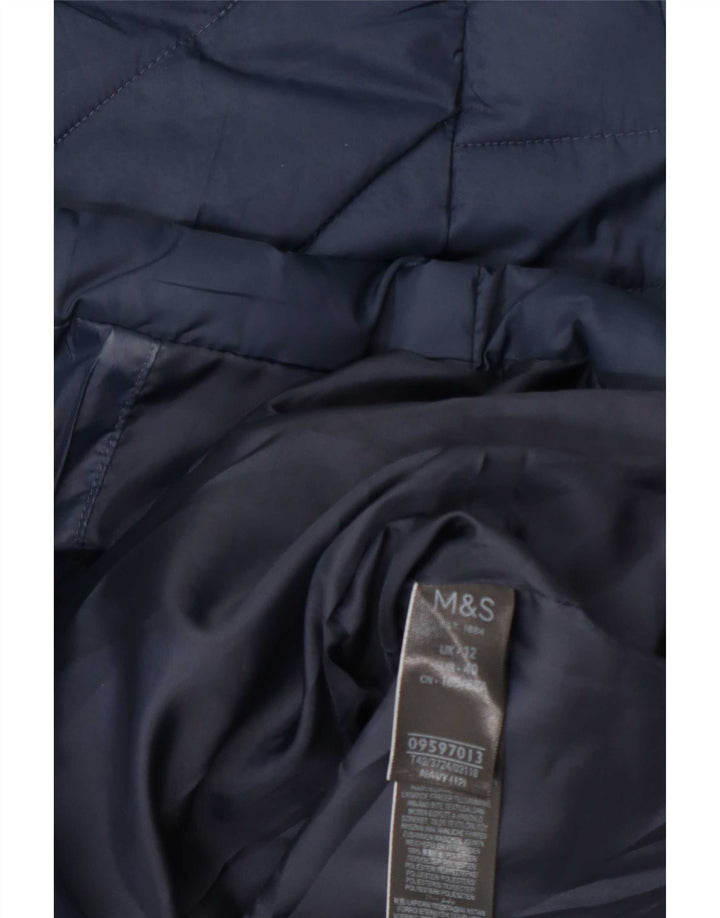 Marks & Spencer Damen Wattierter Mantel UK 12 Medium Marineblau Polyester
