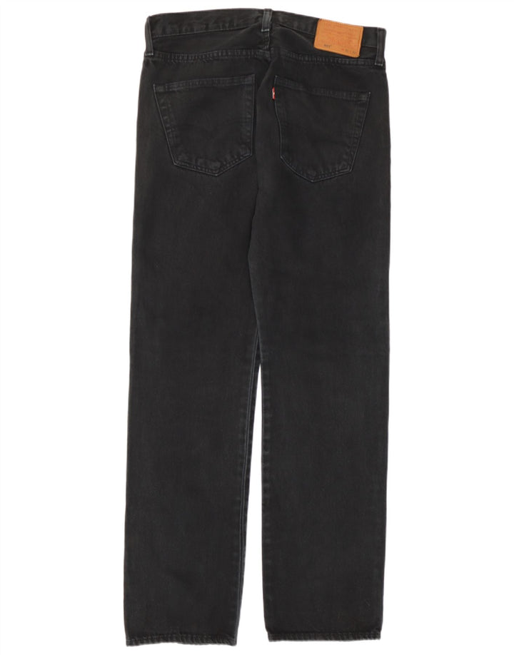 Levi's Herren 501 Straight Jeans W32 L32 Schwarze Baumwolle