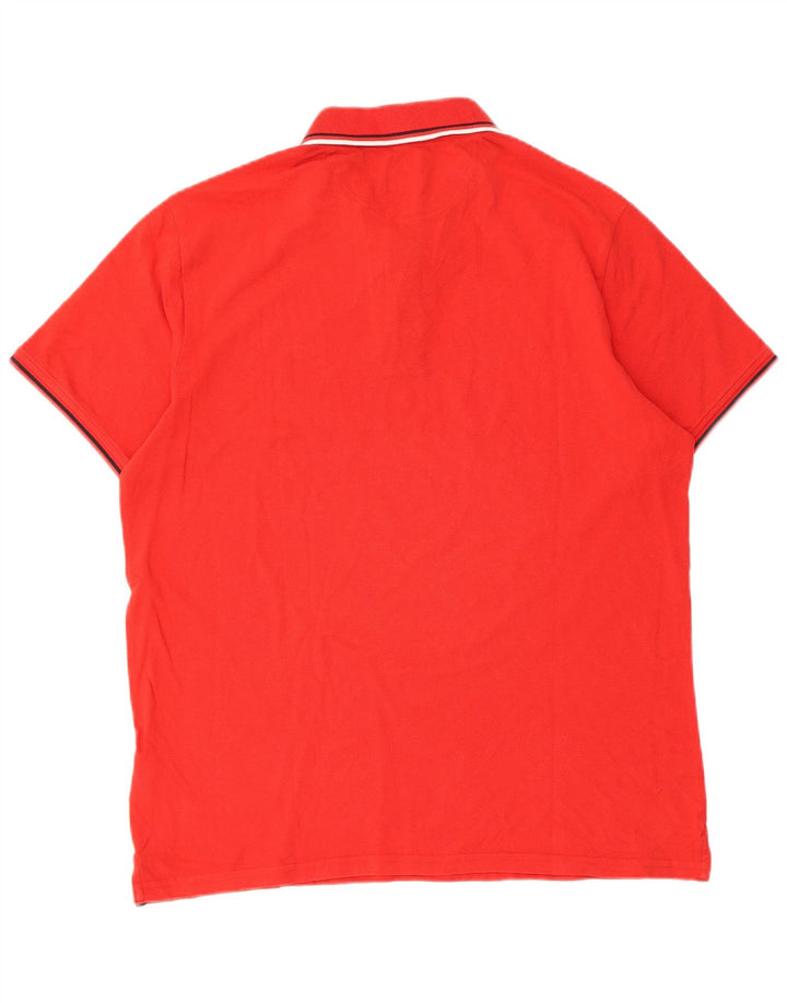 Champion Herren-Poloshirt, groß, rot gestreift, Baumwolle
