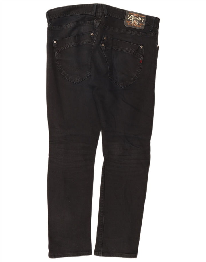 Replay Herren Slim Jeans W36 L29 Schwarz